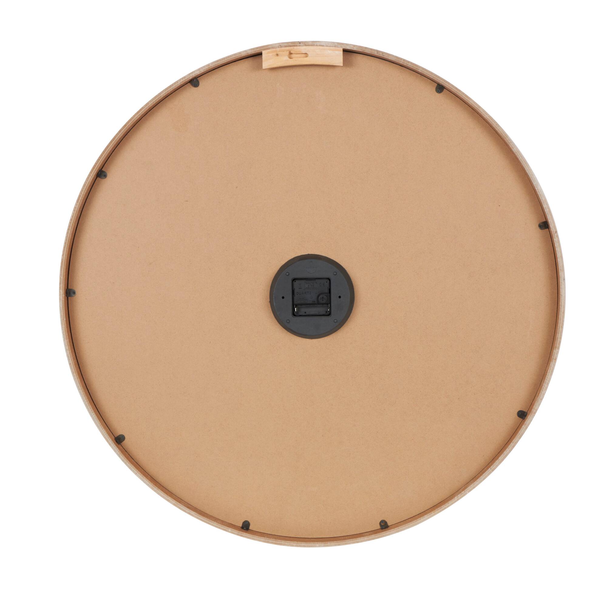 30" Natural Brown & White Mandala Wall Clock